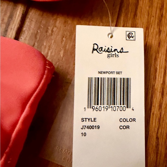 Raisins Girls Newport Bikini Set – Size 10 – Coral – New With Tags - Picture 2 of 8